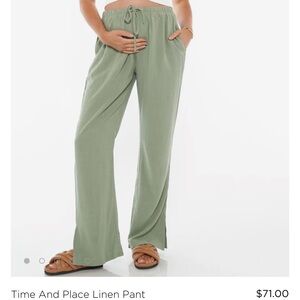 Bae. The Label Time and Place Linen Maternity Pants
